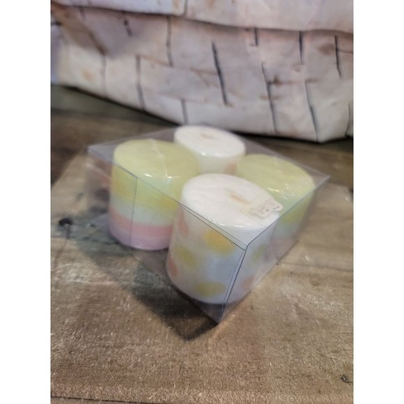 Tag Votives Easter spring candle set pink green blue white - Picture 3 of 7